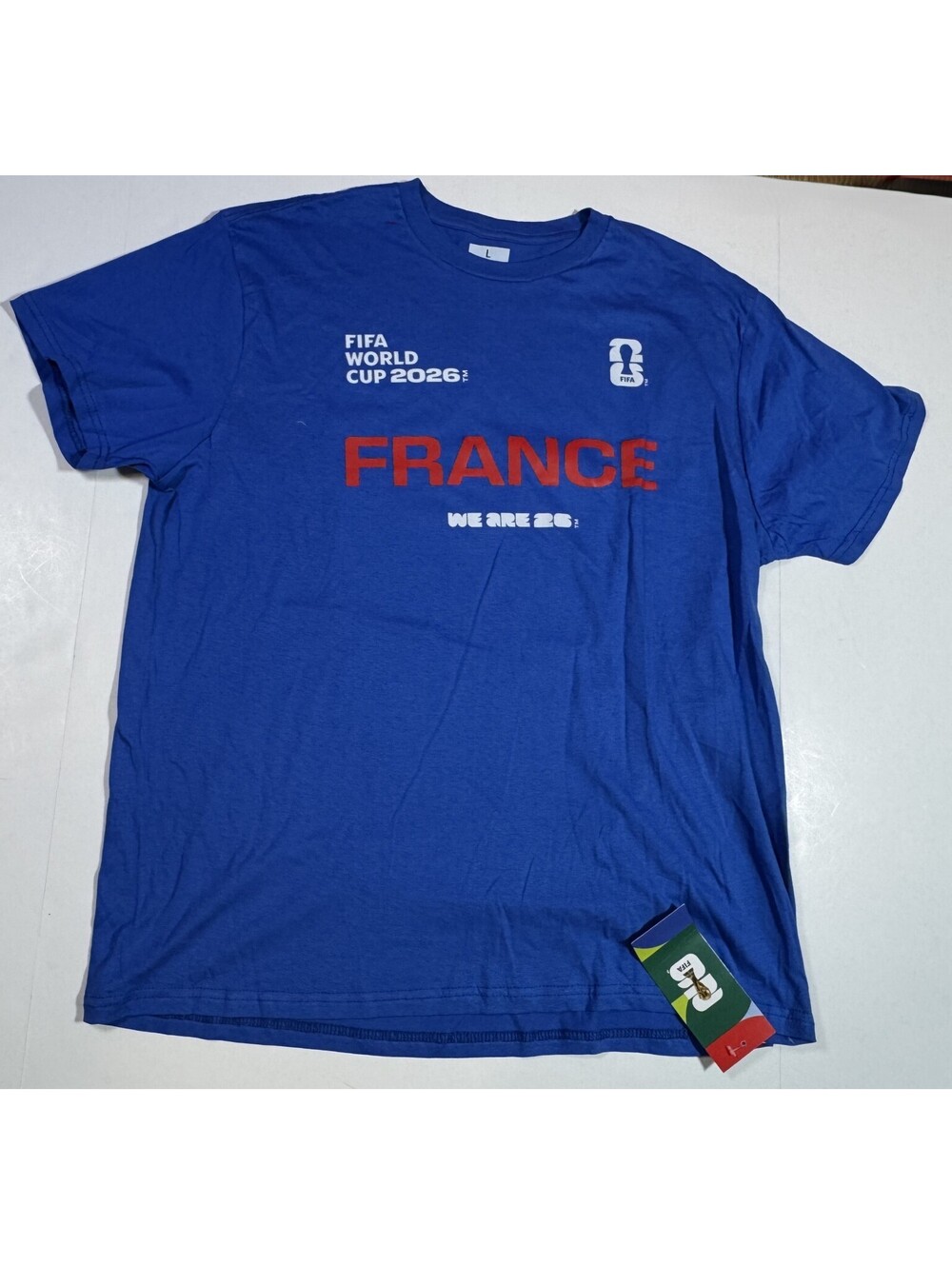 FIFA World Cup 2026 Team France T Shirt Soccer Football Mens L NWT